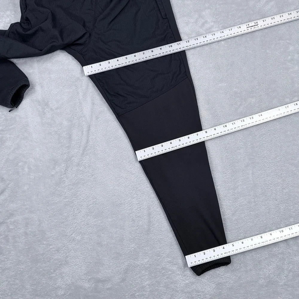 Nike Running Woven Hybrid Pants Mens Small Black Reflective Ankle Zip Joggers